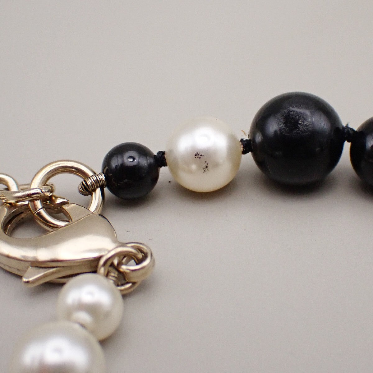 CHANEL CC Chain Pendant Necklace Imitation Pearl Beads A16B BK WE Gold 15RK811