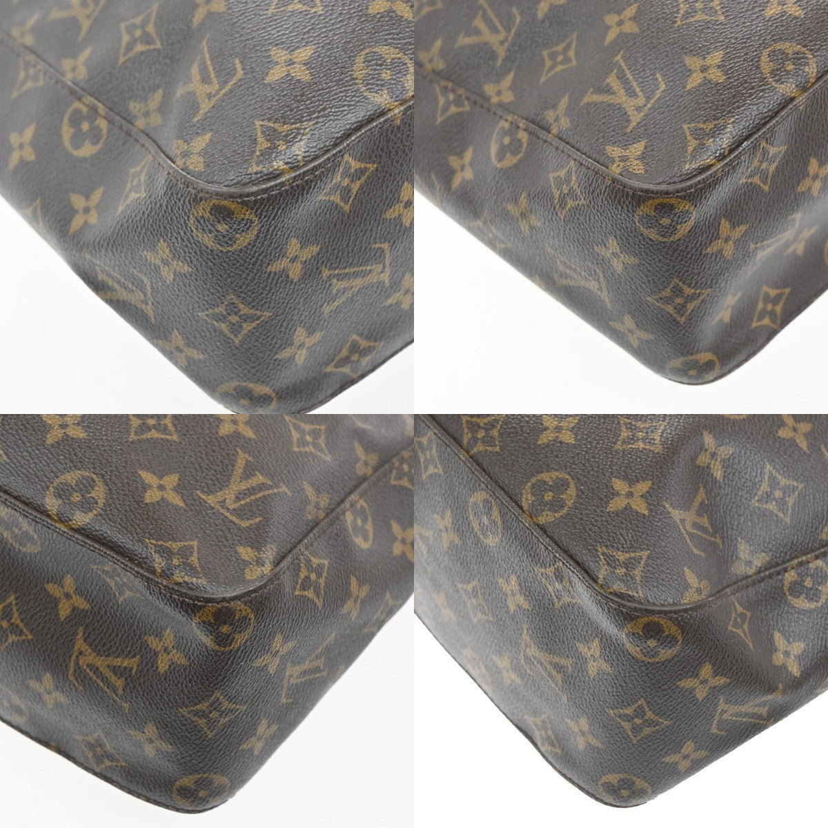 LOUIS VUITTON Logo Looping GM Shoulder Bag Monogram Leather Brown M51145 36MA043