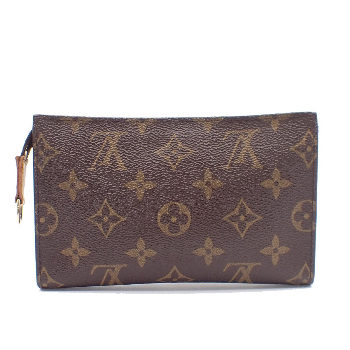 LOUIS VUITTON Logo BUCKET PM Pouch Bag Monogram Leather Brown France 60KB735