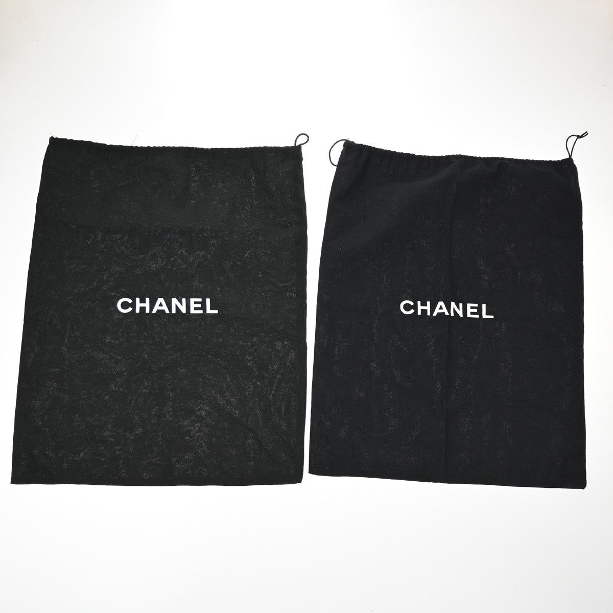 CHANEL Logo 10 Set Drawstring Dust Bag Canvas Cotton Flannel BK WE 60EF976