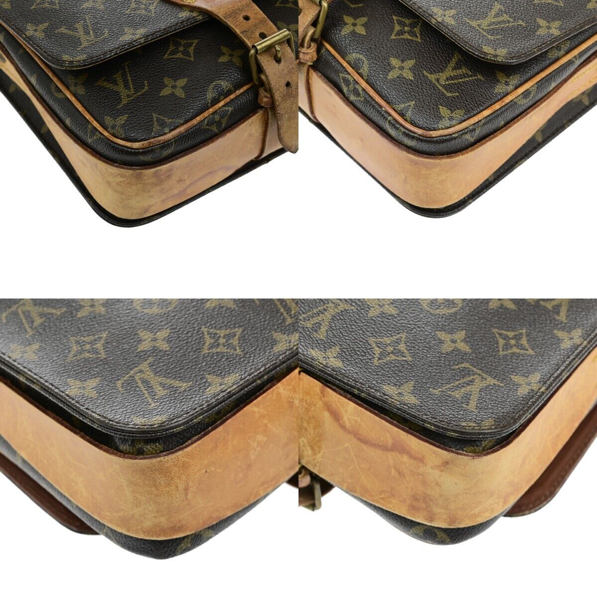 LOUIS VUITTON Cartouchiere MM Shoulder Bag Monogram Leather Brown M51253 33ED897