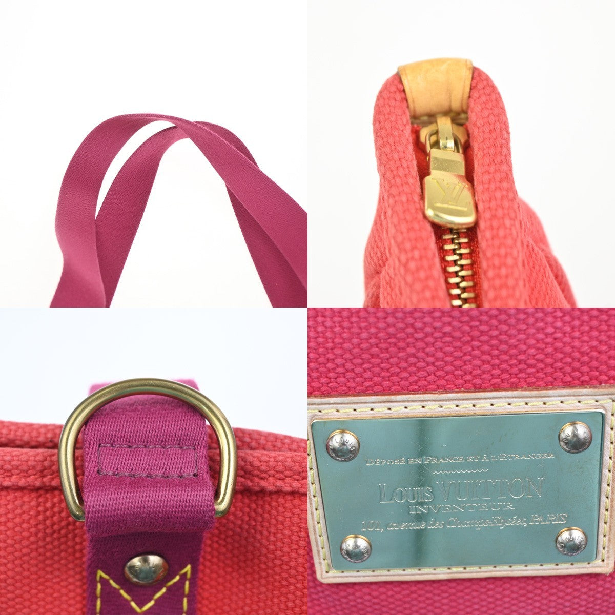 6.Live LOUIS VUITTON Cabas MM Shoulder Bag Antigua Canvas Leather M40034 32ZA237