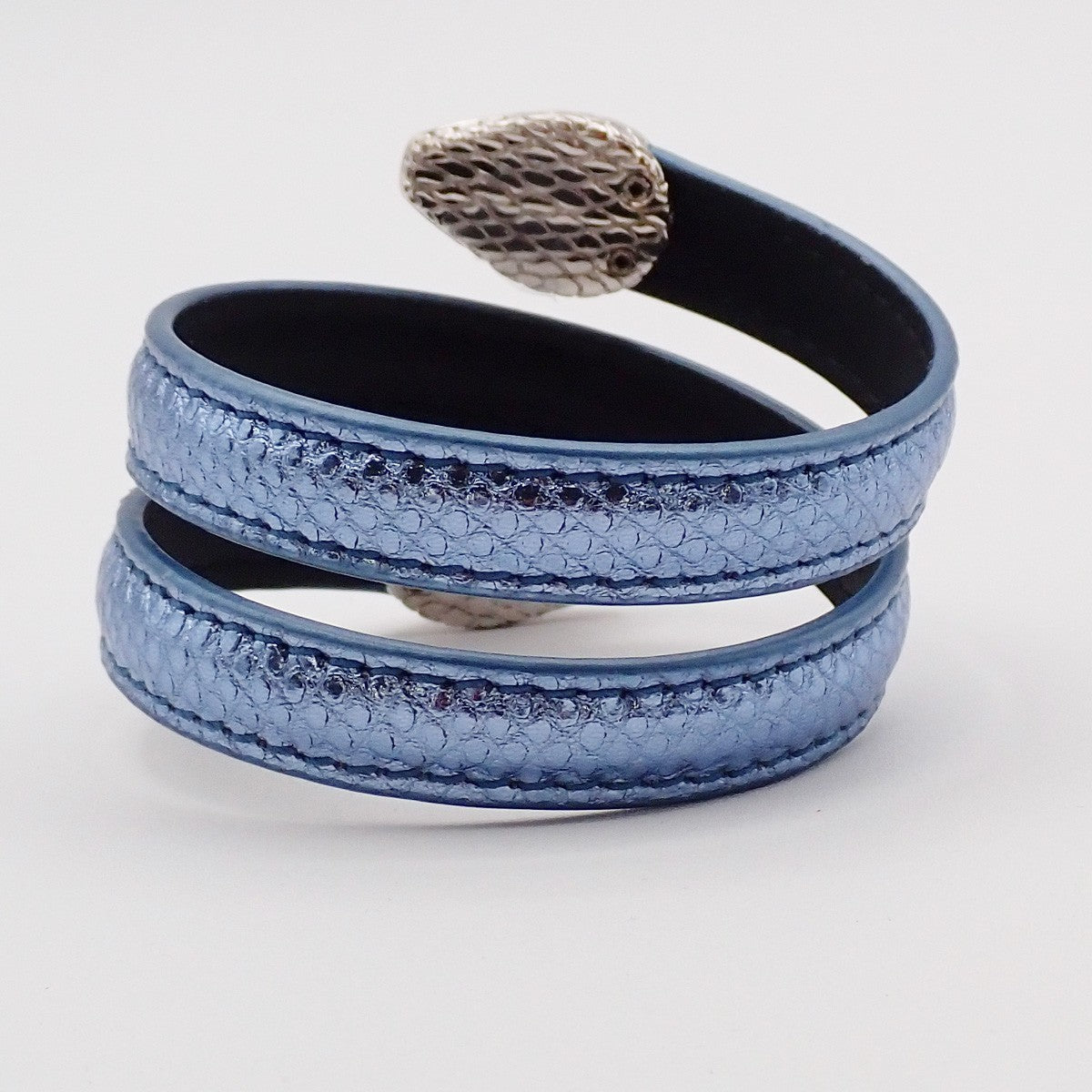 BVLGARI Logo Serpenti Forever Bracelet Blue Silver Italy Accessory 31RL216