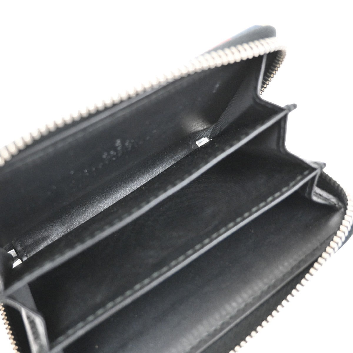 GUCCI Logo GG Pattern Night Courrier Card Case Wallet Supreme Leather BK 33FC168