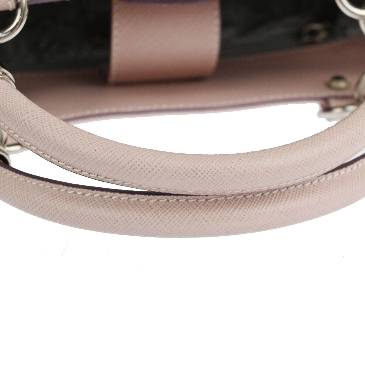 SALVATORE FERRAGAMO Gancini Hand Bag Leather Pink Silver Made in Italy 31EA709