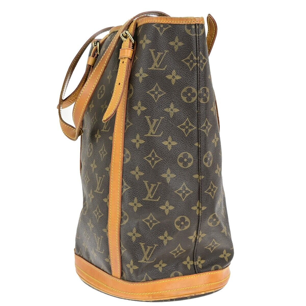 LOUIS VUITTON BUCKET GM Shoulder Tote Bag Monogram Leather Brown M42236 31ED302