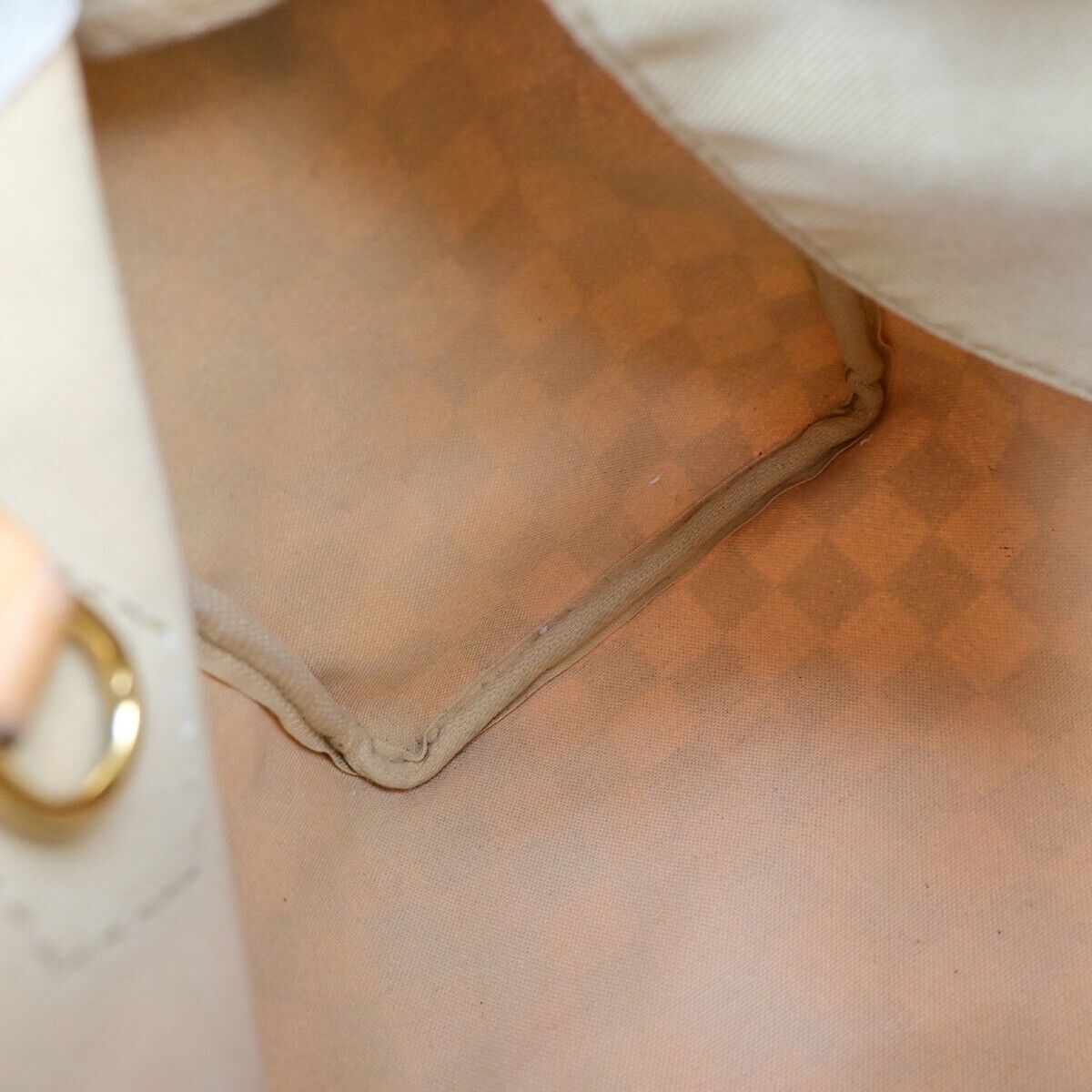 LOUIS VUITTON Speedy 25 Hand Bag Damier Azur Leather White U.S.A. N41534 13ED028