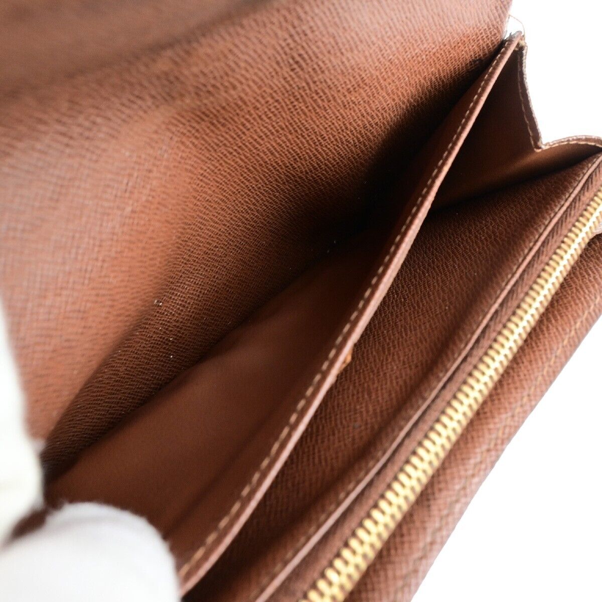 LOUIS VUITTON Logo Portefeuille Sarah Long Wallet Monogram Brown M61734 01EC142