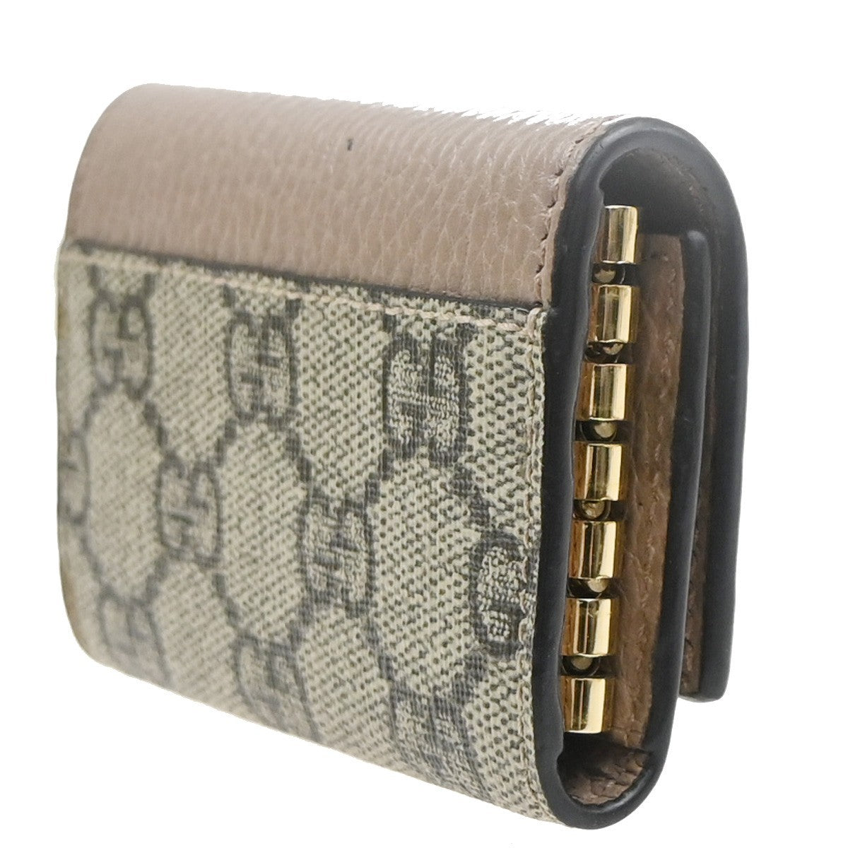 GUCCI Logo GG Marmont 6 Hook Key Case Supreme Leather Beige Italy GHW 61RL941