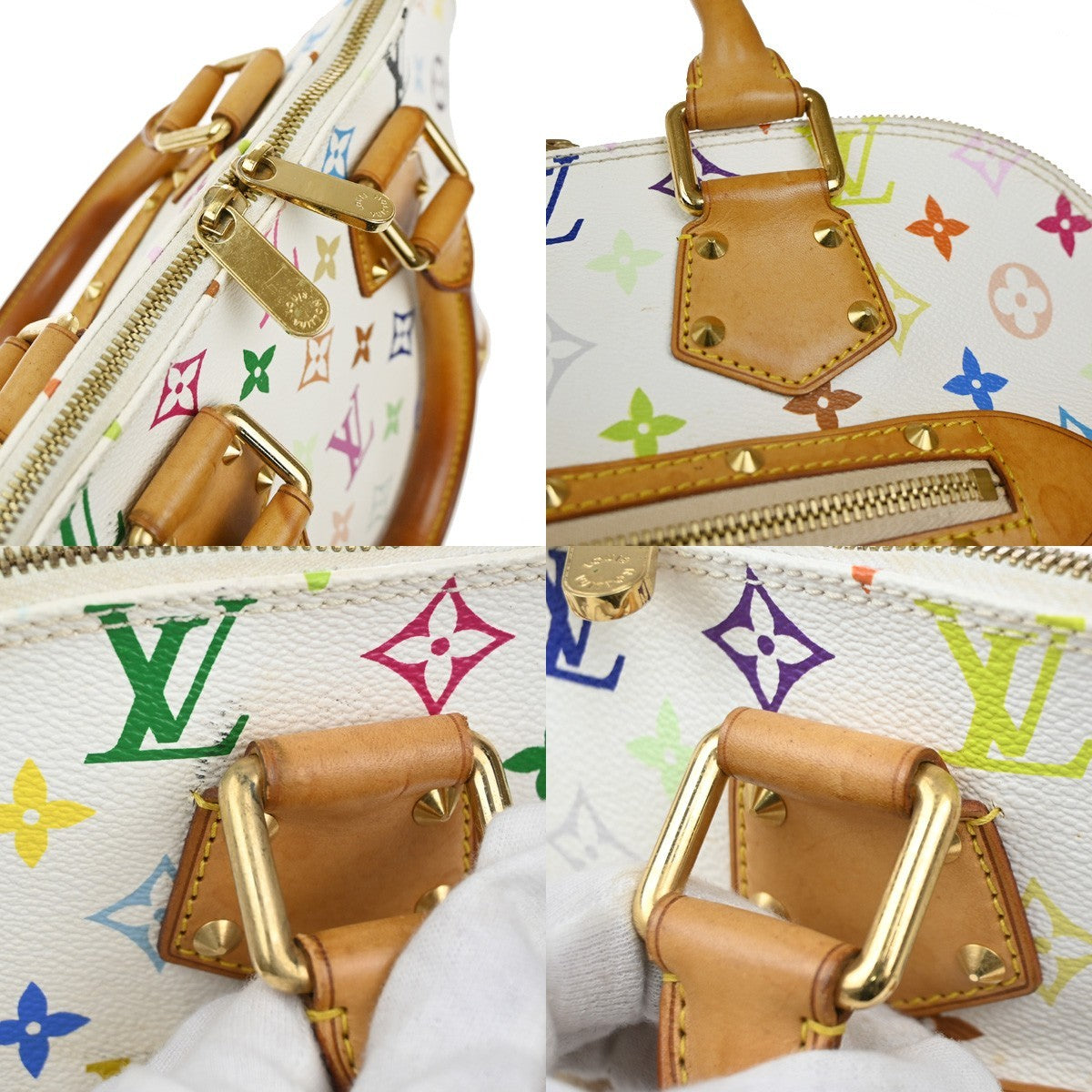 LOUIS VUITTON LV Logo Alma Hand Bag Monogram Multi Color White M92647 55KC788