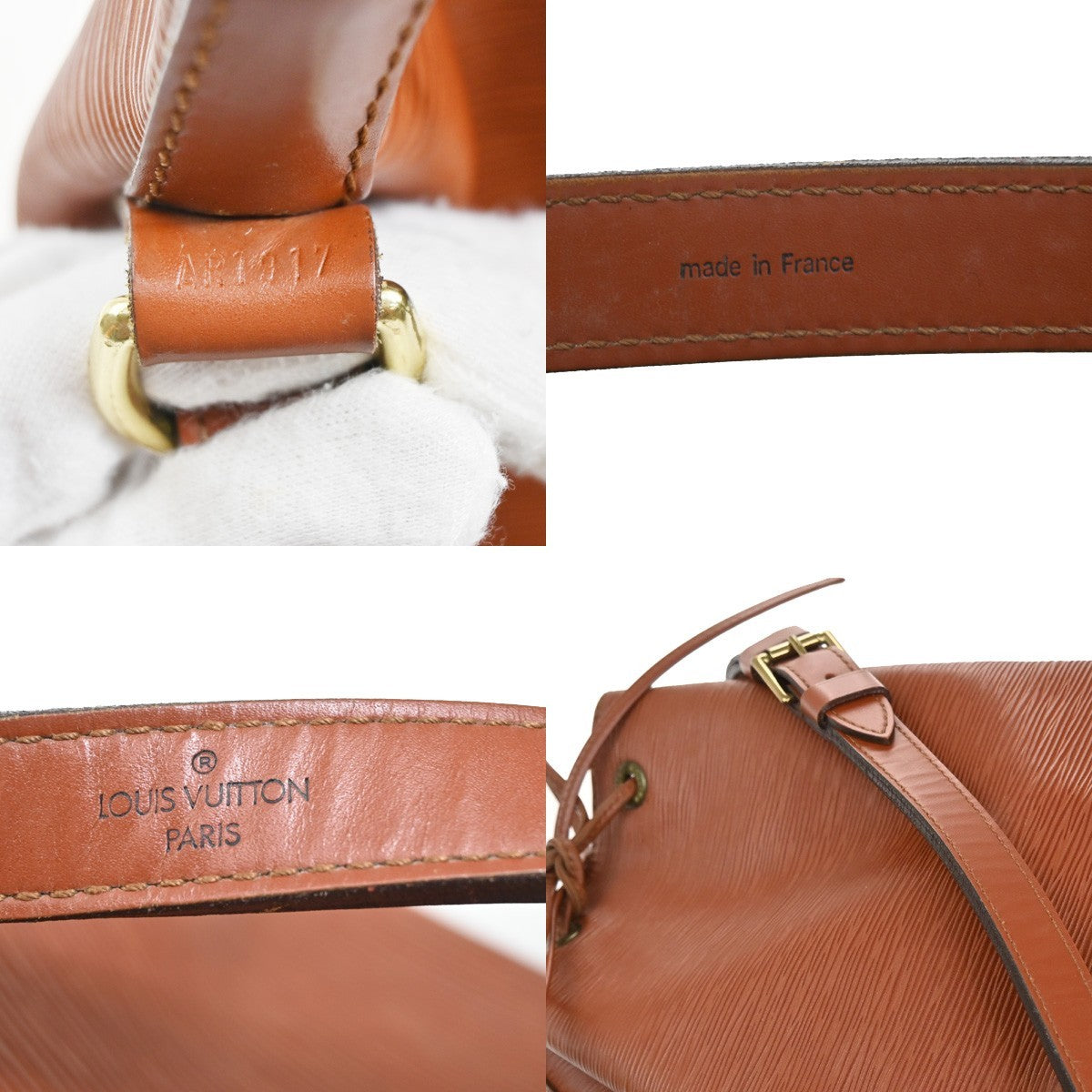 LOUIS VUITTON Petit Noe Drawstring Shoulder Bag Epi Leather Brown M44103 34TA055