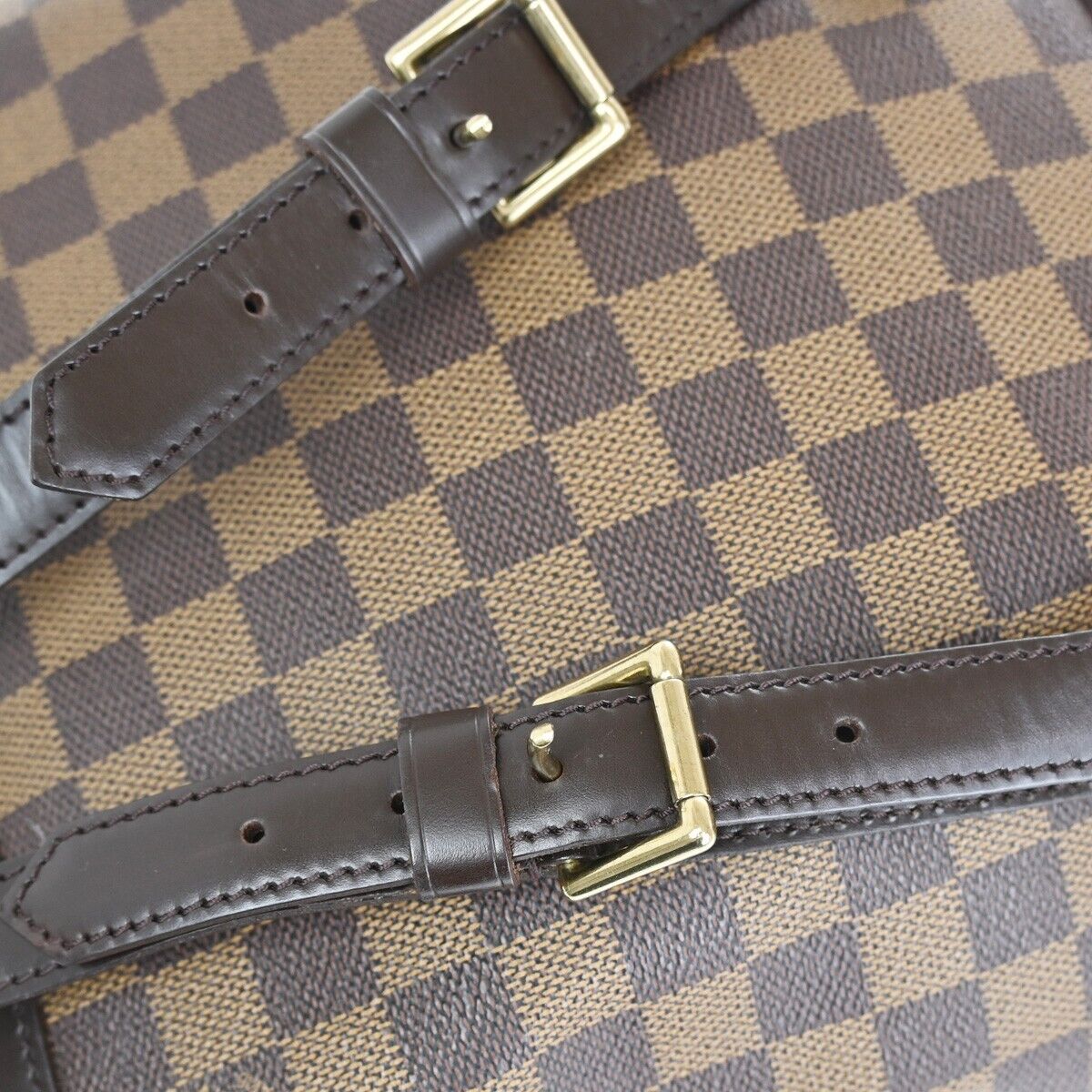 LOUIS VUITTON Logo Soho Backpack Bag Damier Ebene Leather Brown N51132 50SH733