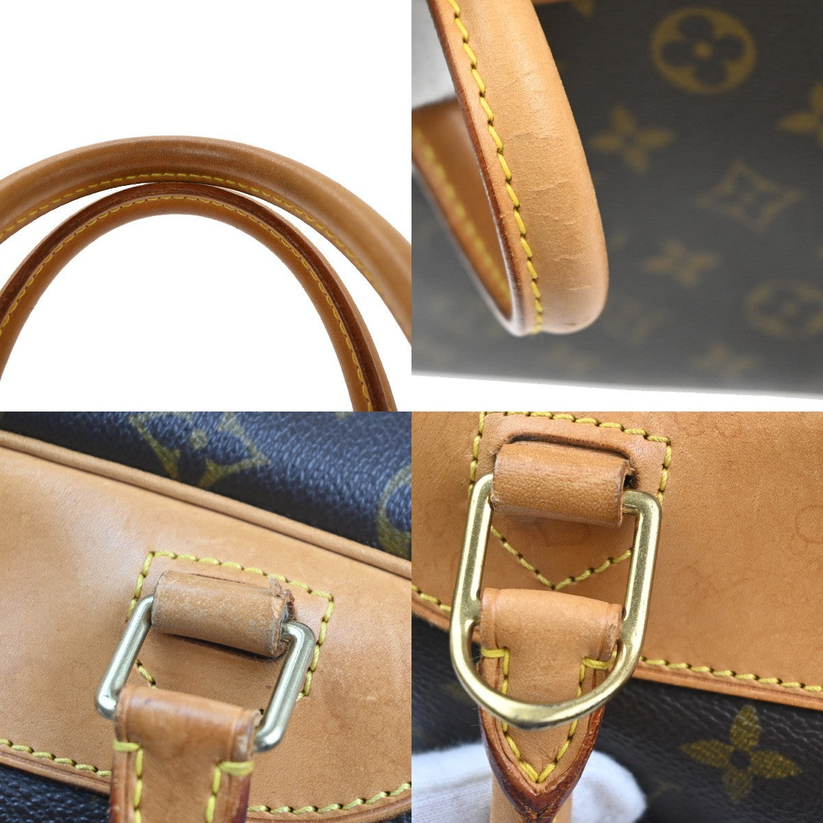 LOUIS VUITTON LV Logo Deauville Hand Bag Monogram Leather Brown M47270 75KC863
