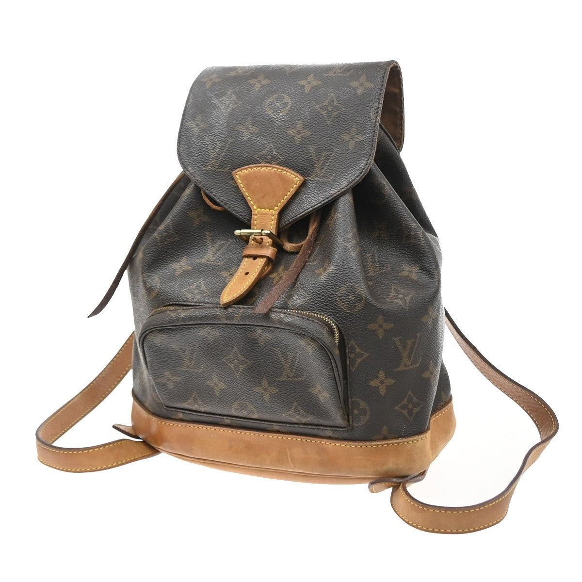 LOUIS VUITTON Montsouris MM Backpack Bag Monogram Leather Brown M51136 72SA234