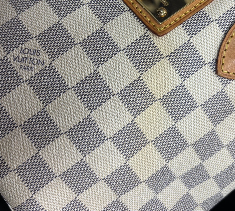 LOUIS VUITTON Hampstead PM Shoulder Bag Damier Azur Leather White N51207 18PA107