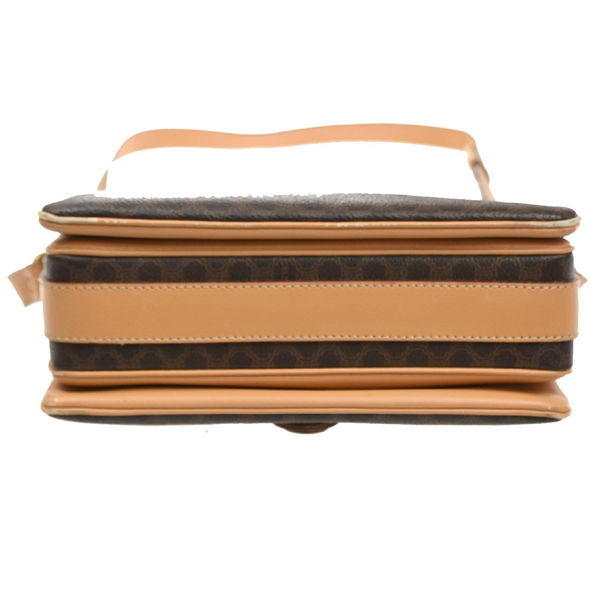 Celine logo Macadam  Pattern Shoulder Bag PVC Leather Brown Italy  89SA079