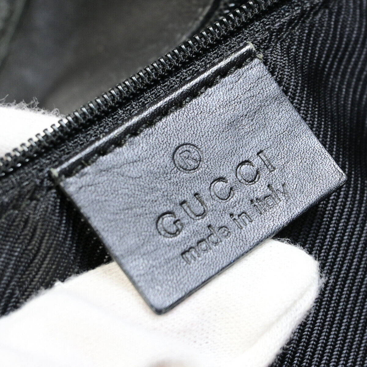 GUCCI Logo GG Pattern Shoulder Tote Bag Canvas Leather Black GHW Italy 02YF024