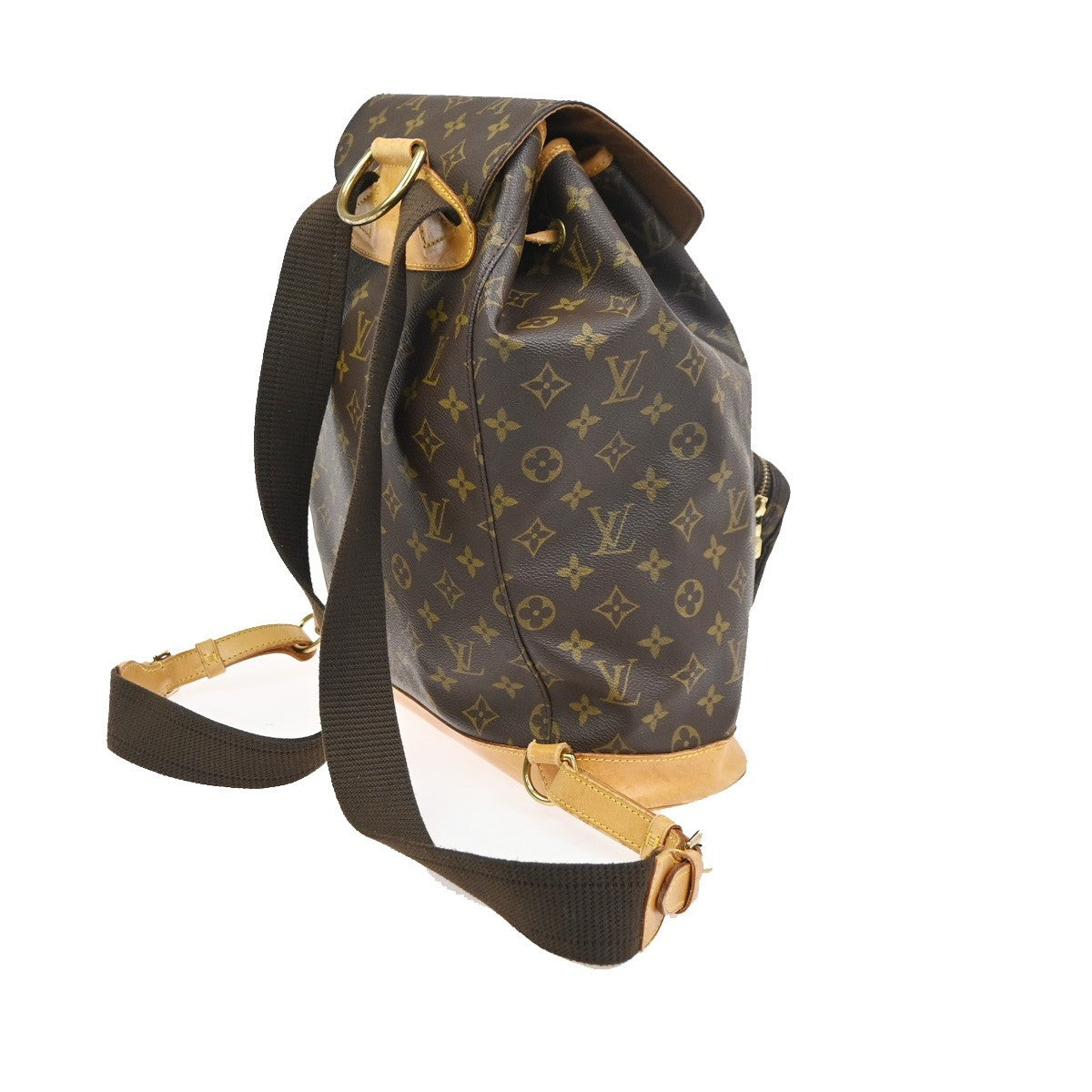 LOUIS VUITTON Montsouris GM Backpack Bag Monogram Leather Brown M51135 97CA777