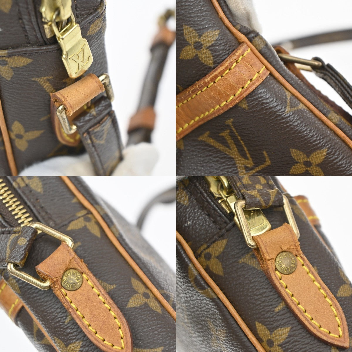LOUIS VUITTON Danube Shoulder Bag Monogram Leather Brown France M45266 79MA624