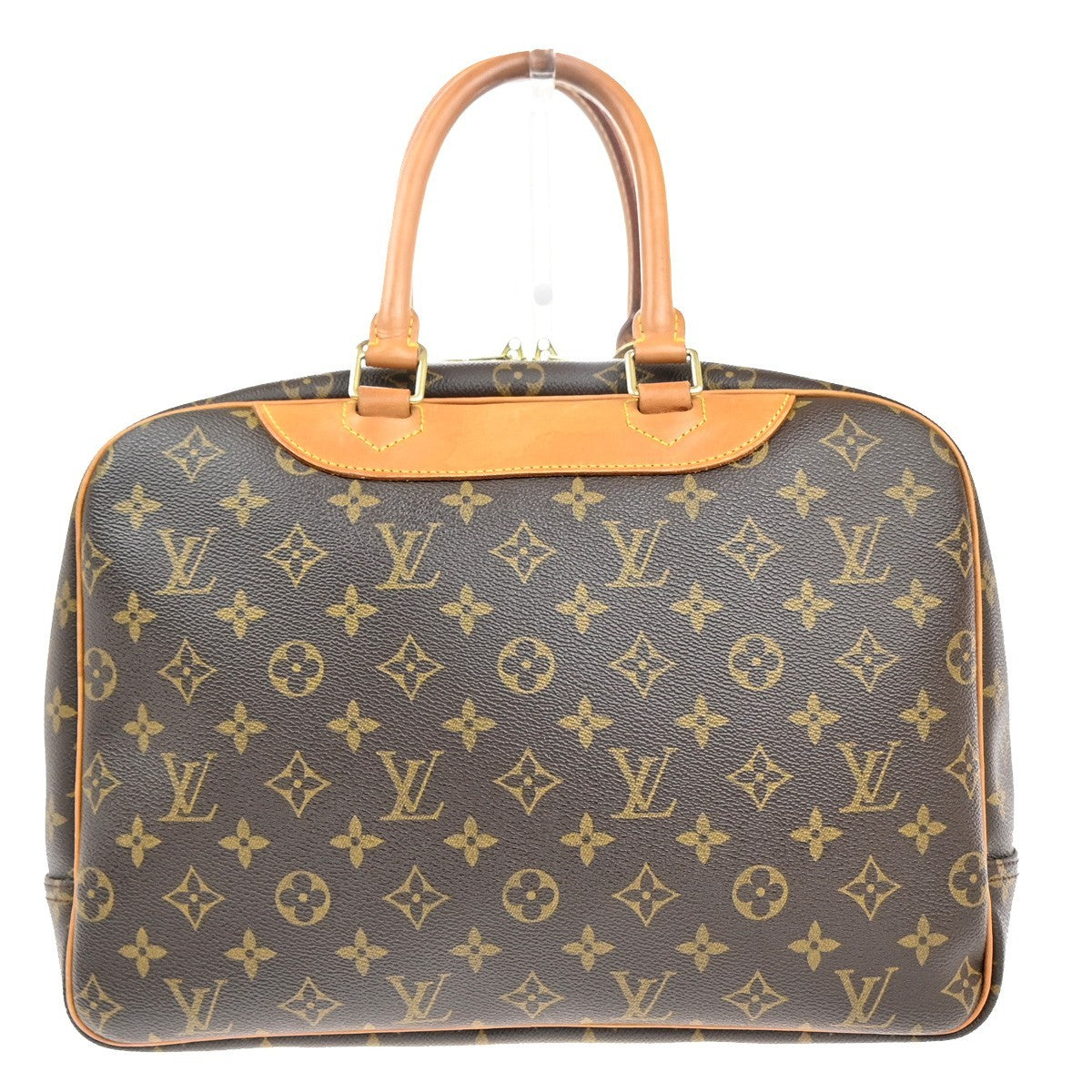 LOUIS VUITTON LV Logo Deauville Hand Bag Monogram Leather Brown M47270 13MA266
