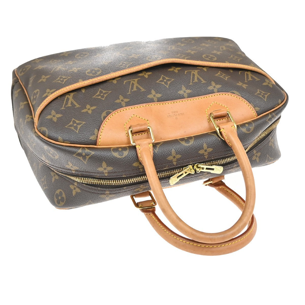 LOUIS VUITTON LV Logo Deauville Hand Bag Monogram Leather Brown M47270 74KP594