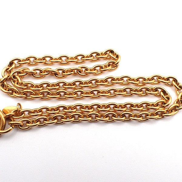 CHANEL CC Logos Chain Long Necklace Pendant Gold France Accessory 70RL693