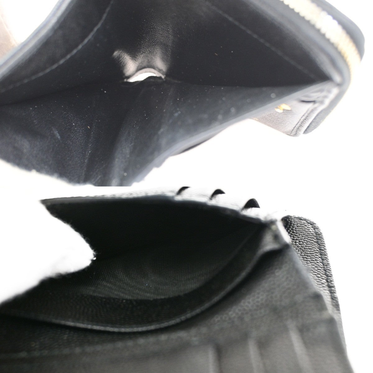 SAINT LAURENT YSL Logo Bifold Purse Wallet Leather Black GHW 38CB050