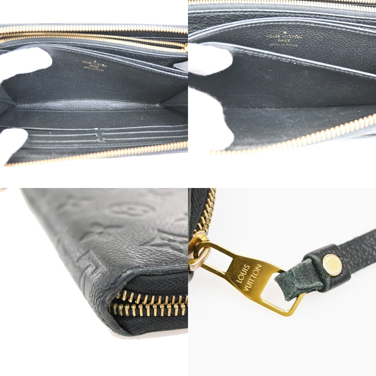 LOUIS VUITTON Zippy Wallet Long Wallet Monogram Empreinte Black M60571 80ZA255