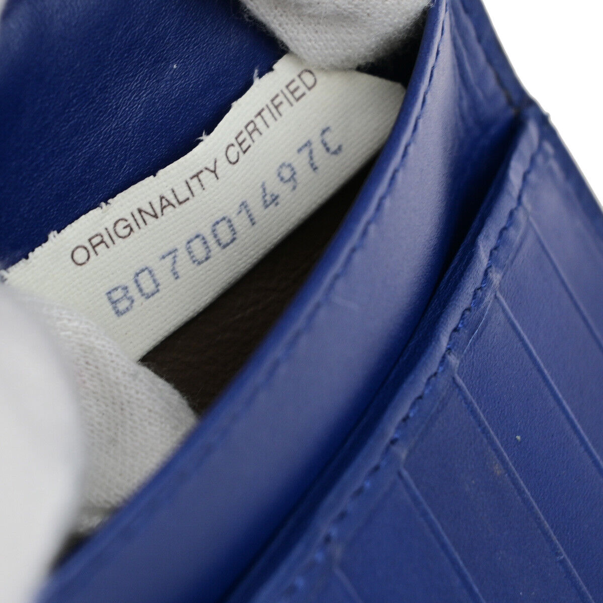 BOTTEGA VENETA Logo Intrecciato Long Bifold Wallet Leather Blue SHW 39SJ343