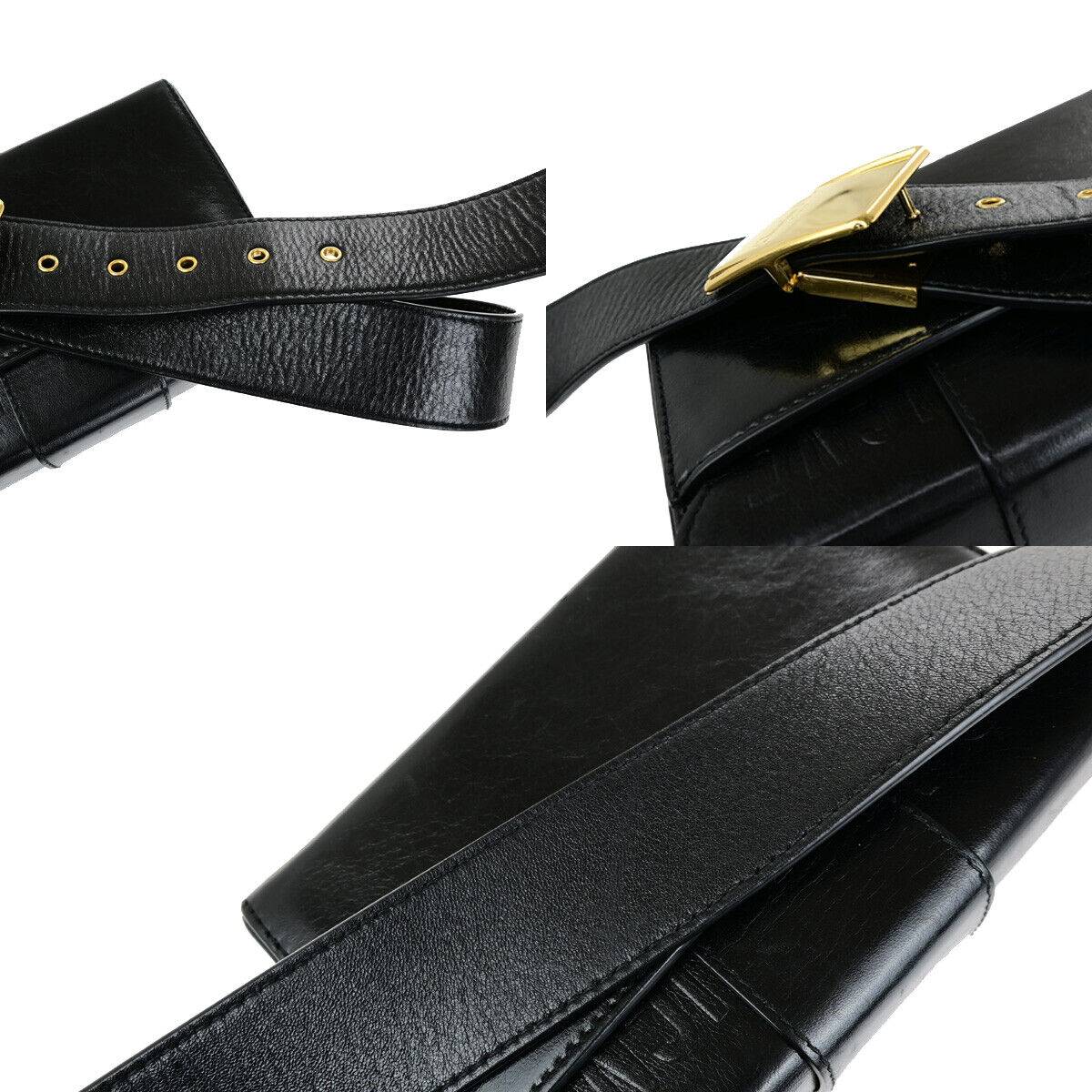CHRISTIAN DIOR 30 Montaigne Box Shoulder Bag Calfskin Leather Black GHW 645RK712