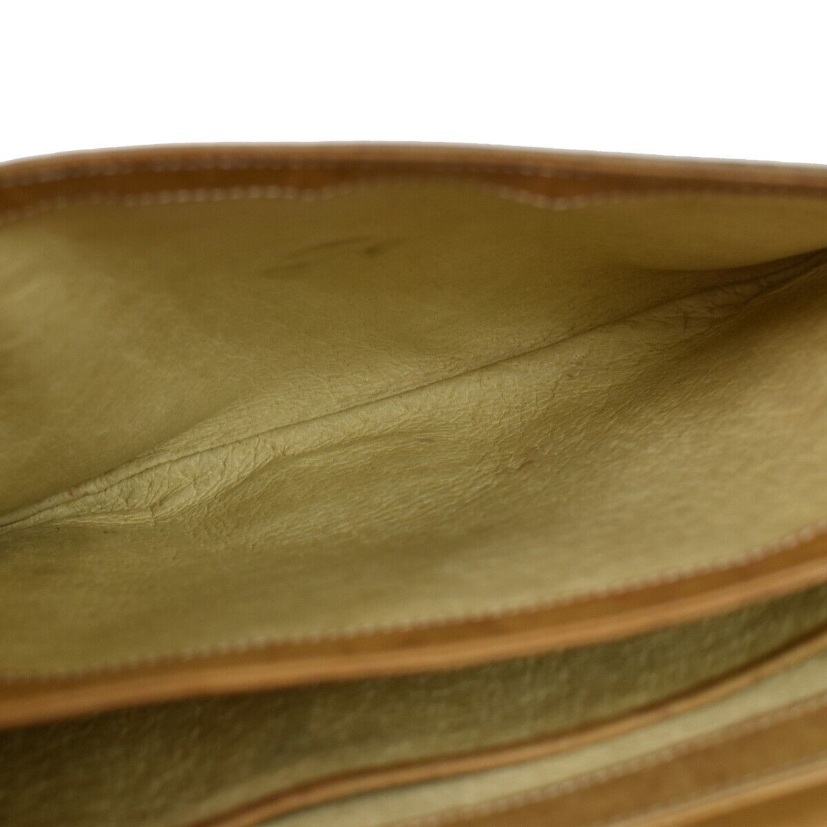 GUCCI Logo GG Pattern Shoulder Bag Leather Brown Gold Made In Italy 68YC146