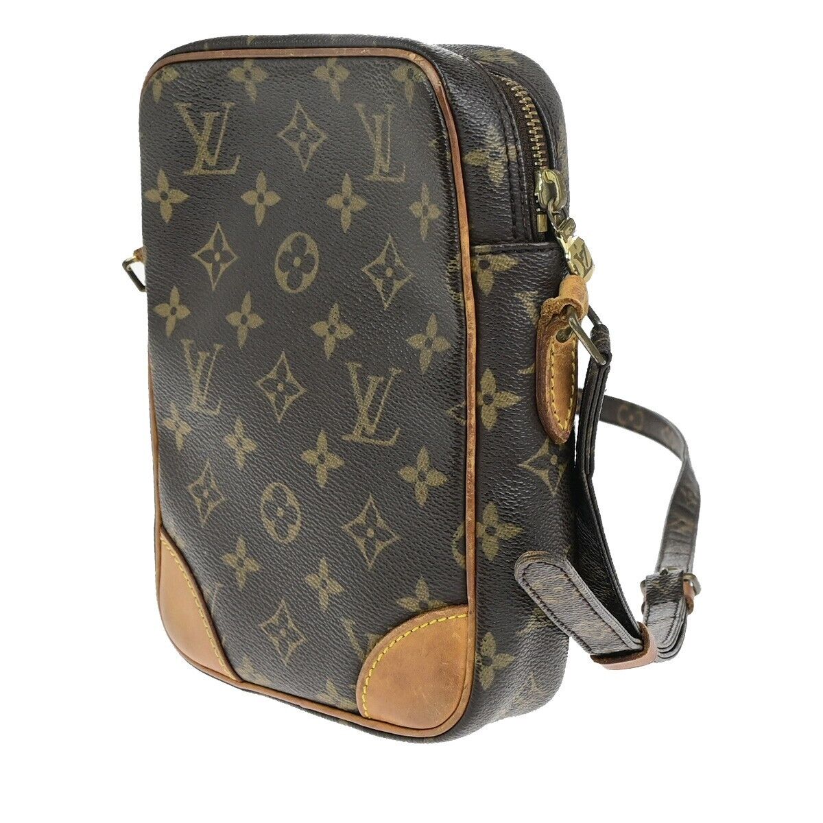 LOUIS VUITTON Danube Shoulder Bag Monogram Leather Brown France M45266 60EC938