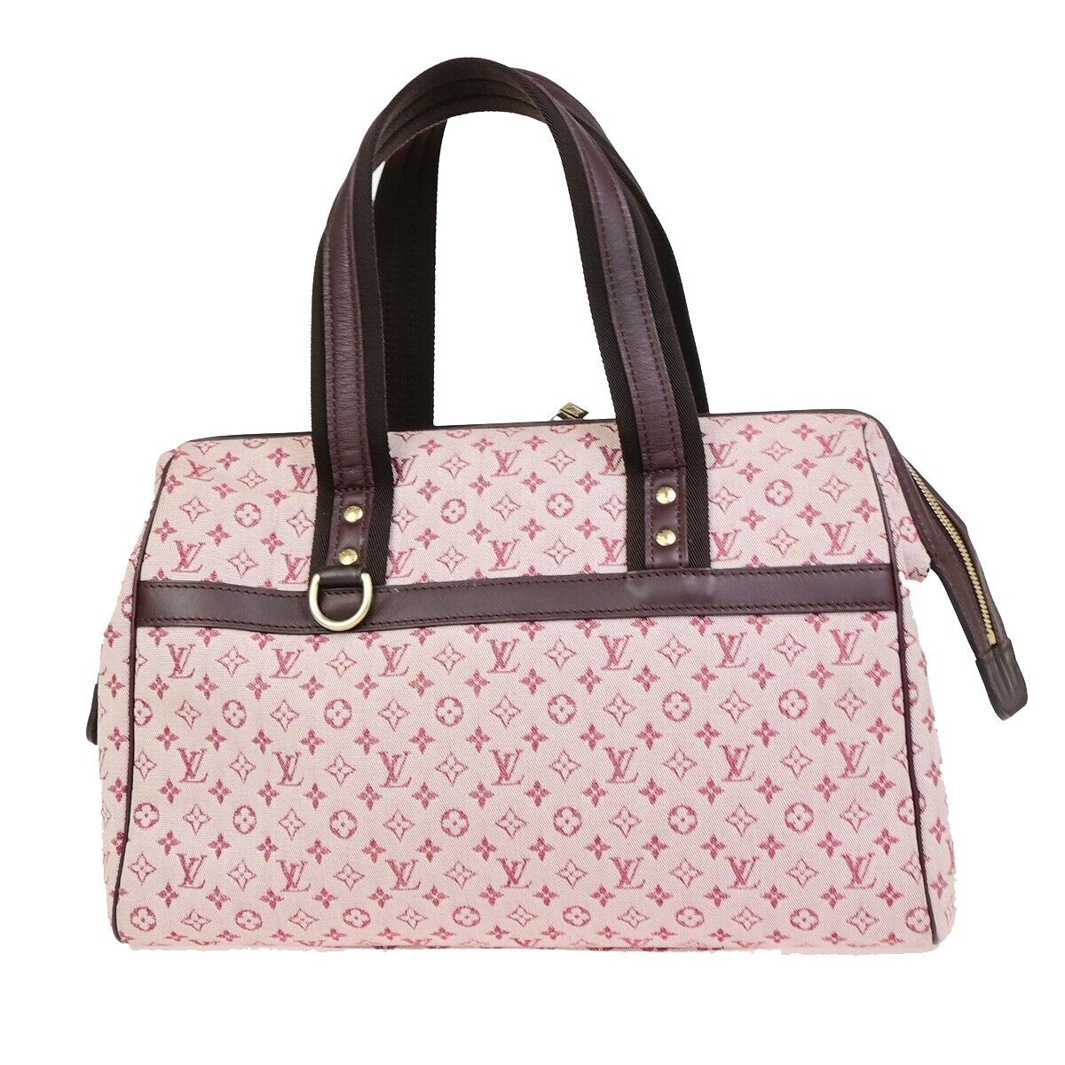 LOUIS VUITTON Logo Josephine GM Hand Bag Monogram Mini Canvas Red M92213 83EC887