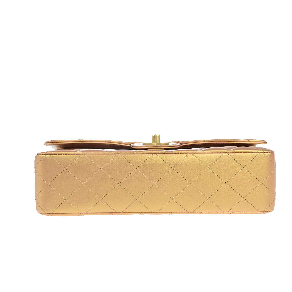 CHANEL CC Matelasse 25 Double Flap Chain Shoulder Bag Leather Pink Gold 401RK683