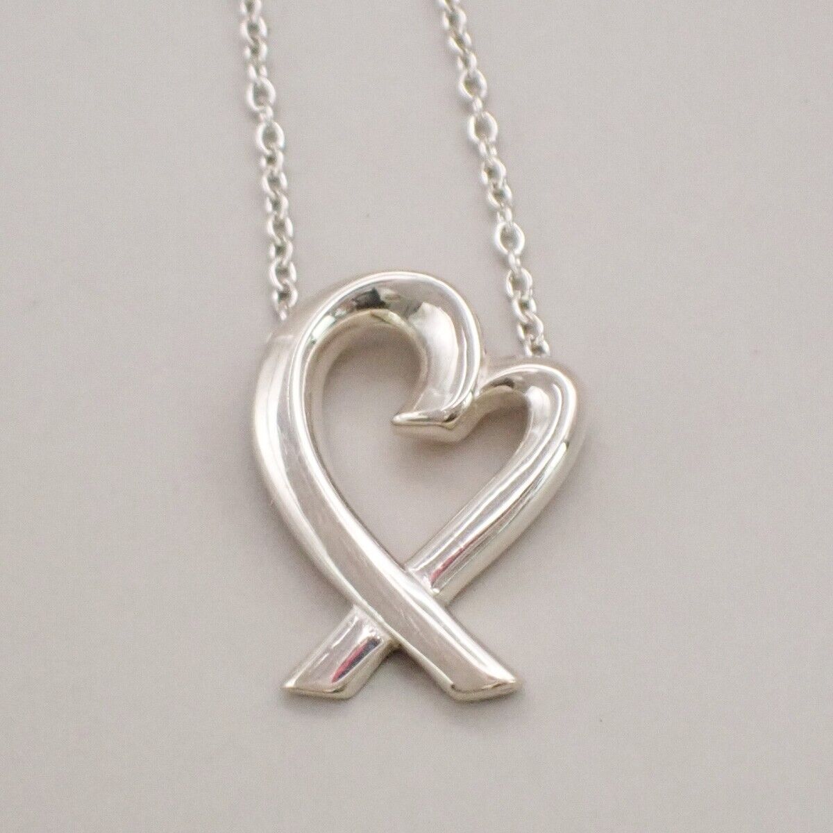 TIFFANY & CO. Loving Heart Chain Necklace Paloma Picass Silver Ag 925 02YF230