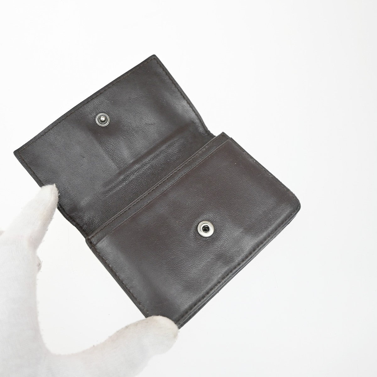 BOTTEGA VENETA INTRECCIATO Compact Coin Case Wallet Leather Brown Italy 07EG227