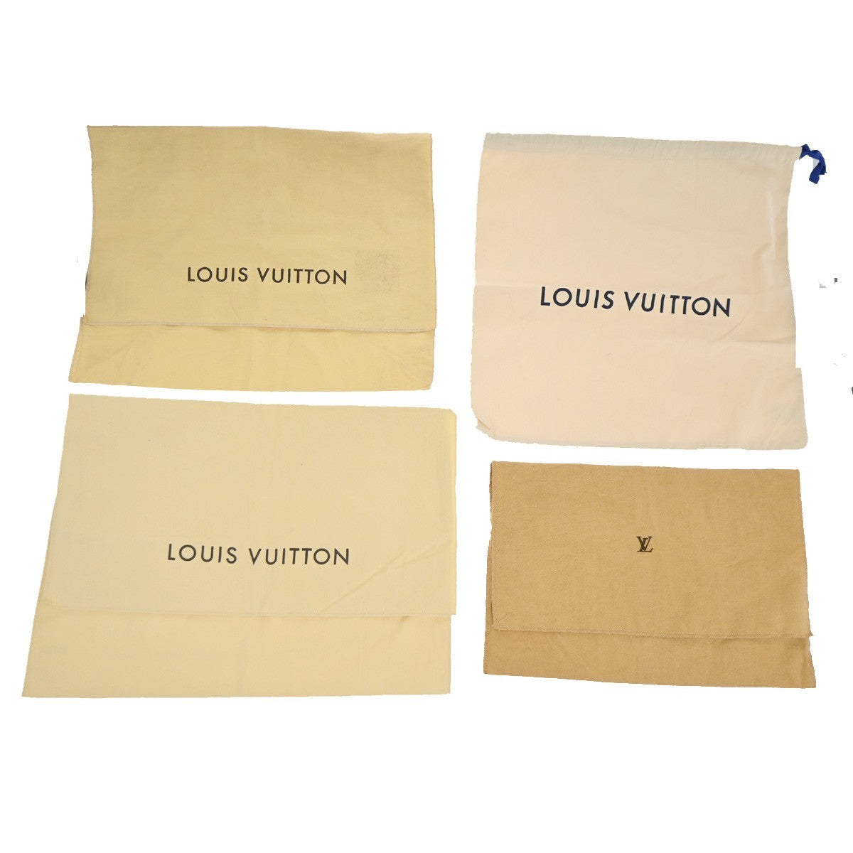LOUIS VUITTON Logo 20 Set Drawstring Dust Bag Canvas Cotton Beige Brown 63EG383