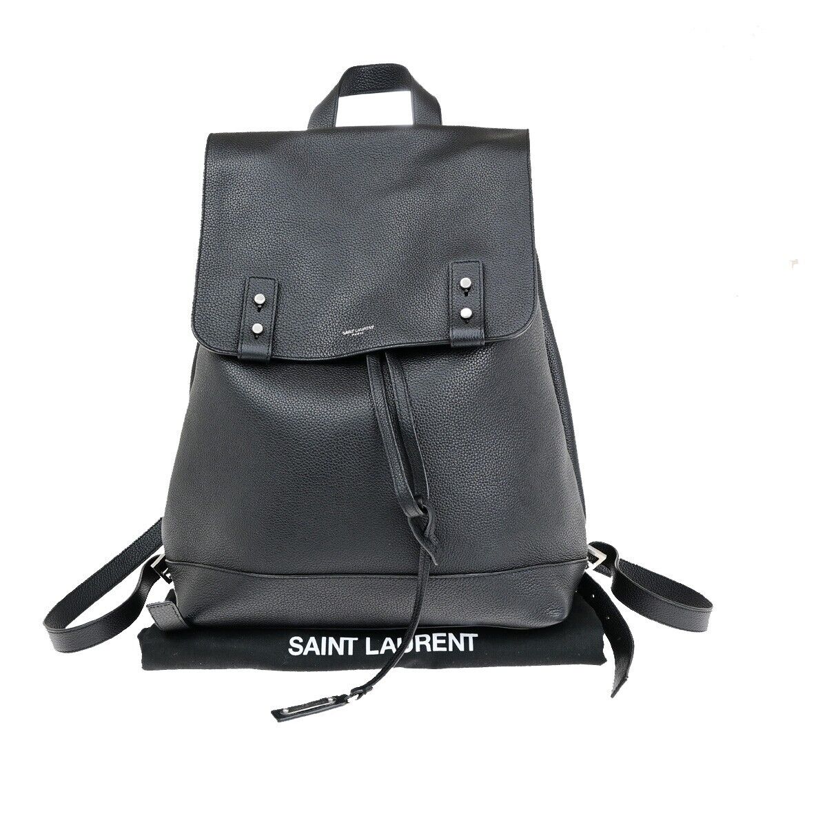SAINT LAURENT YSL Sac De Jour Backpack Bag Leather Black SHW Italy 47RK386