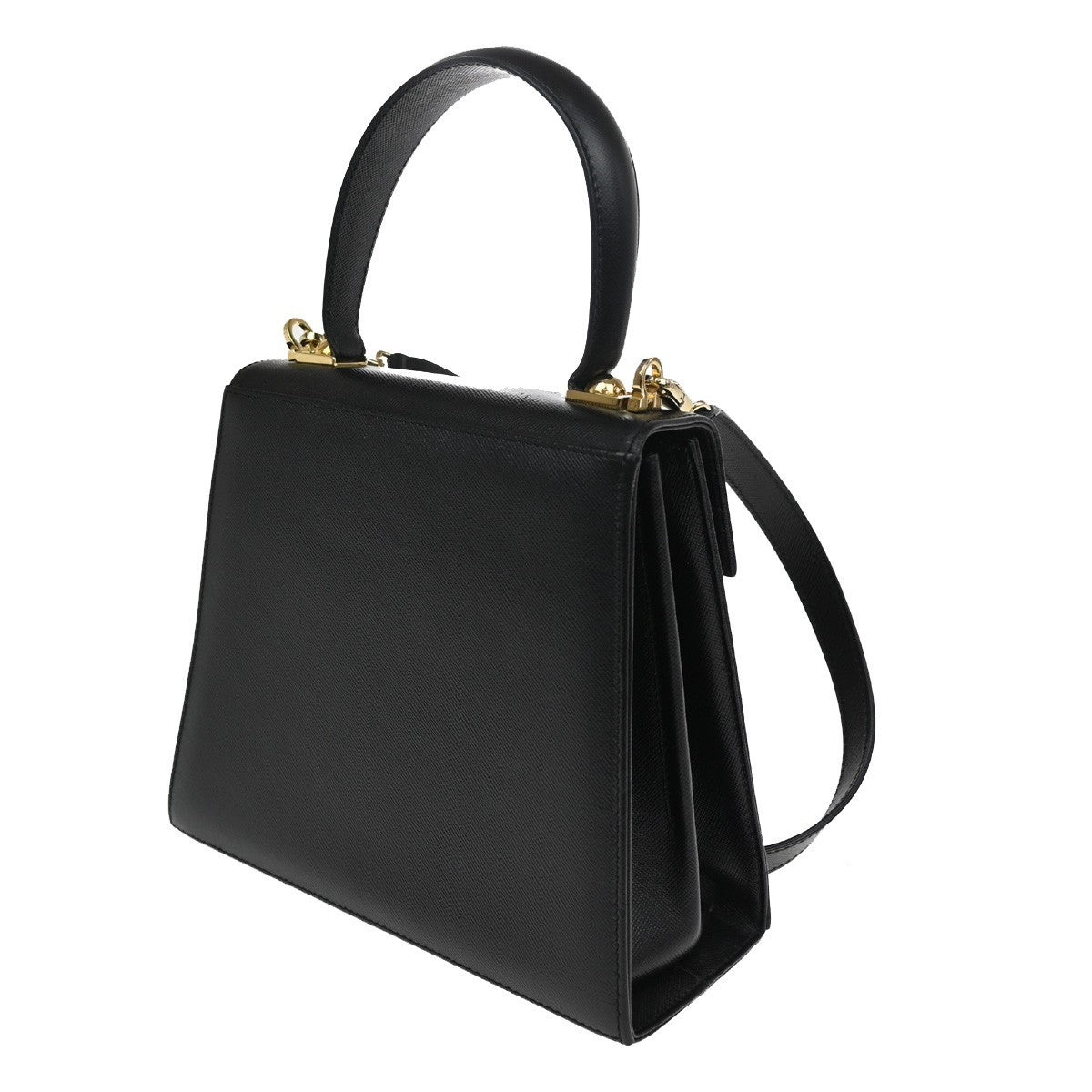 SALVATORE FERRAGAMO Gancini Mini 2Way Shoulder Hand Bag Leather Black 71RL552