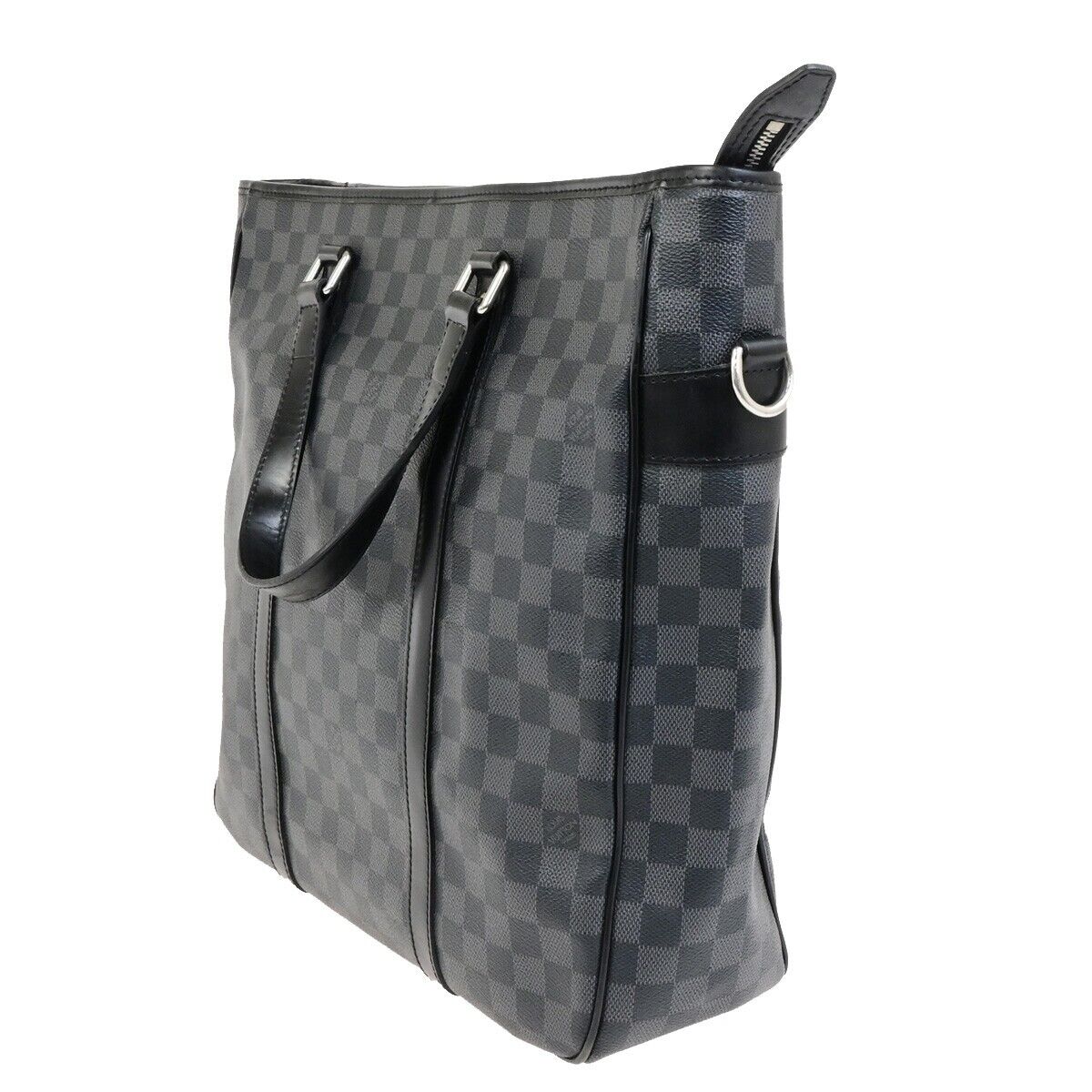 LOUIS VUITTON Tadao Shoulder Hand Bag Damier Graphite Leather BK N51192 18ED500