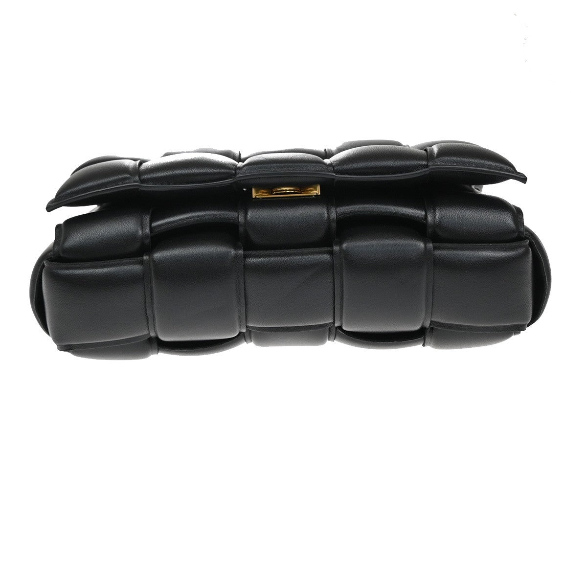 BOTTEGA VENETA Maxy Intrecciato Cassette Shoulder Bag Leather Black 689RL287