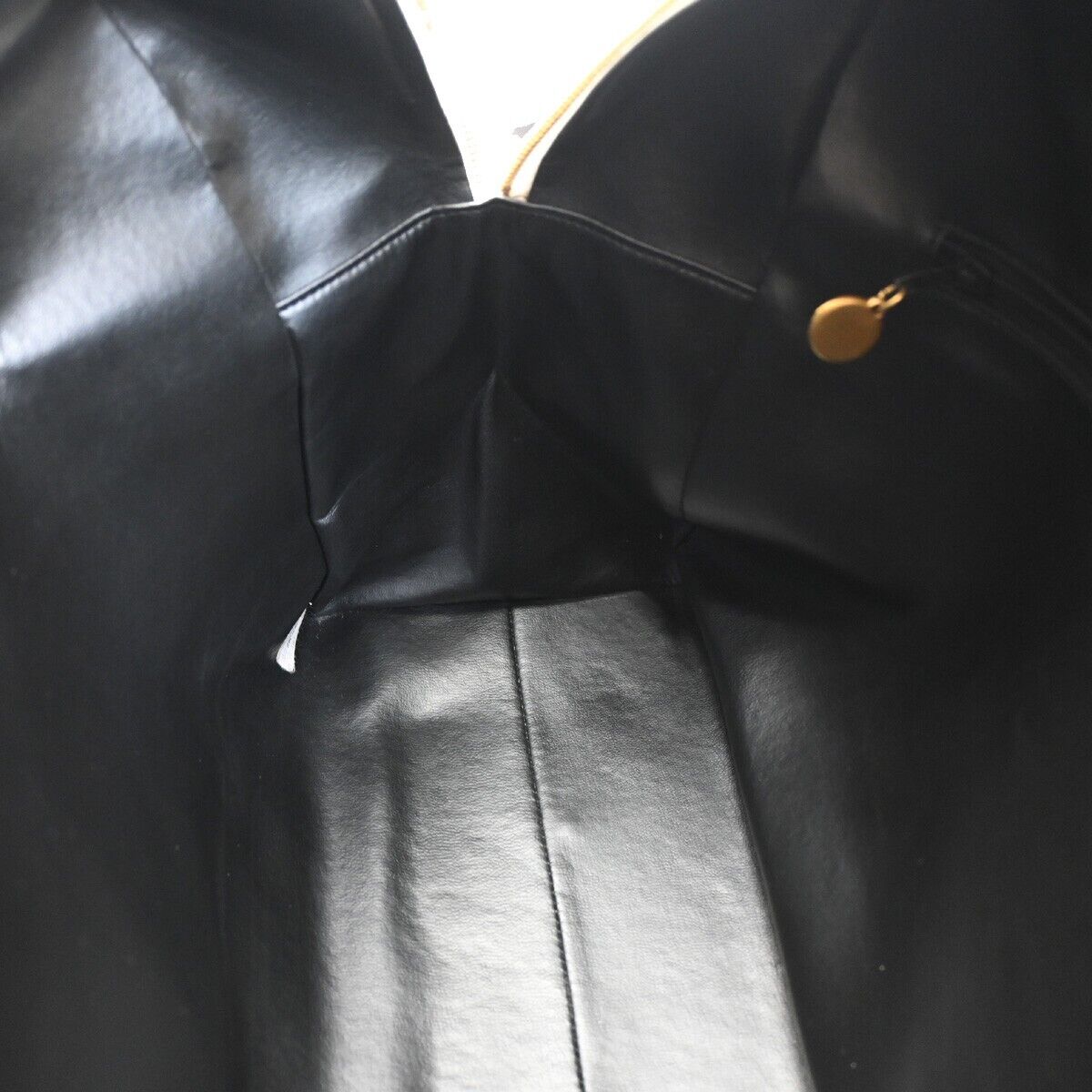 CHANEL CC Logo Matelasse Travel Hand Bag  Leather Black White GHW 847RF134