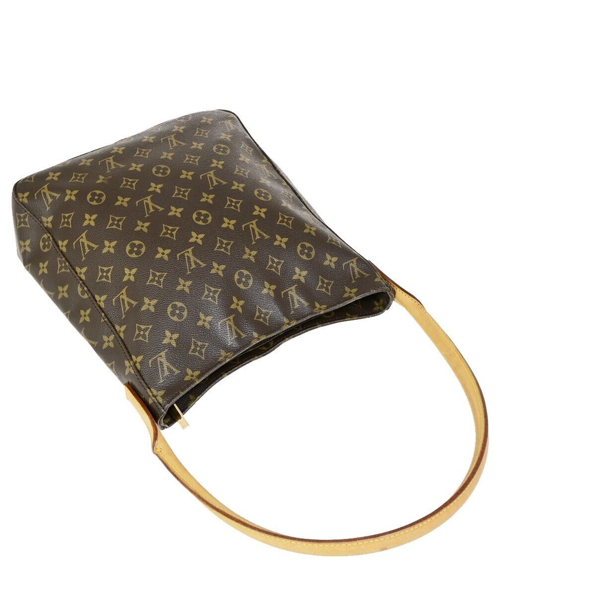 LOUIS VUITTON Logo Looping GM Shoulder Bag Monogram Leather Brown M51145 18FA754