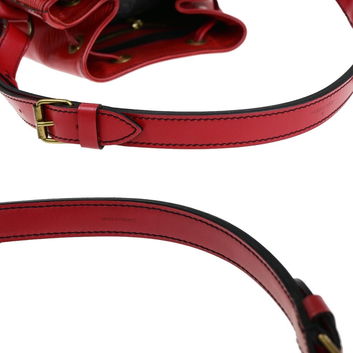LOUIS VUITTON Petit Noe Drawstring Shoulder Bag Epi Leather Red M44107 87EB404