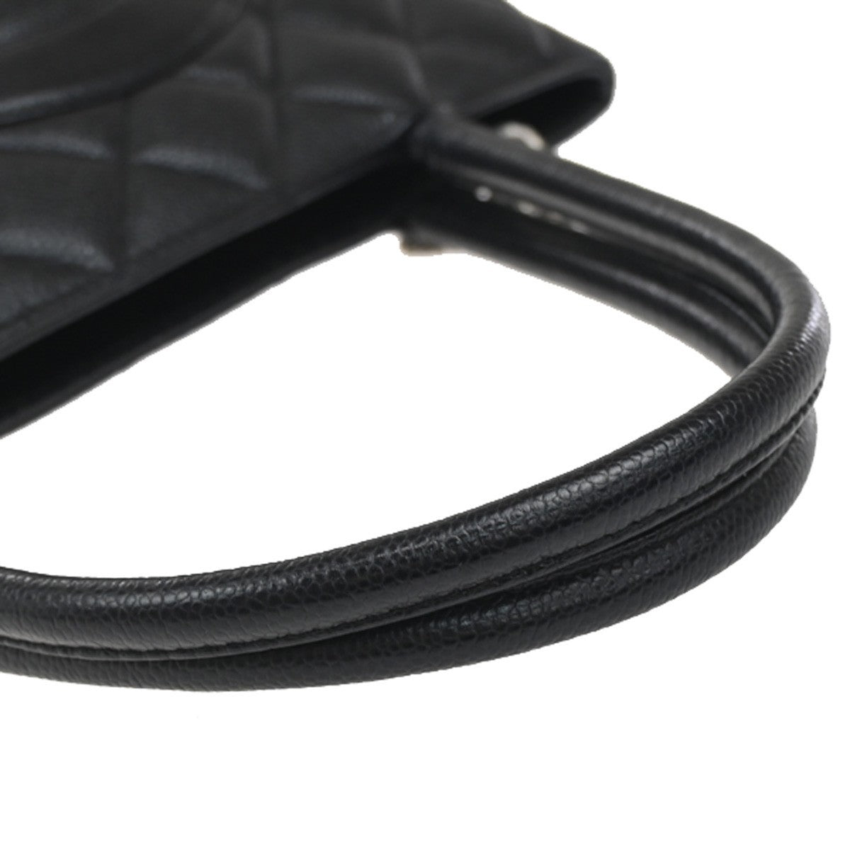 CHANEL Medallion Matelasse Shoulder Bag Grained Calfskin Leather Black 620RF881