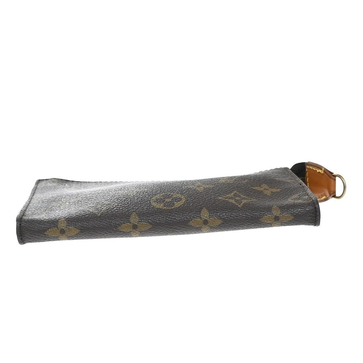 LOUIS VUITTON Logo BUCKET PM Pouch Bag Monogram Leather Brown France 02KP294