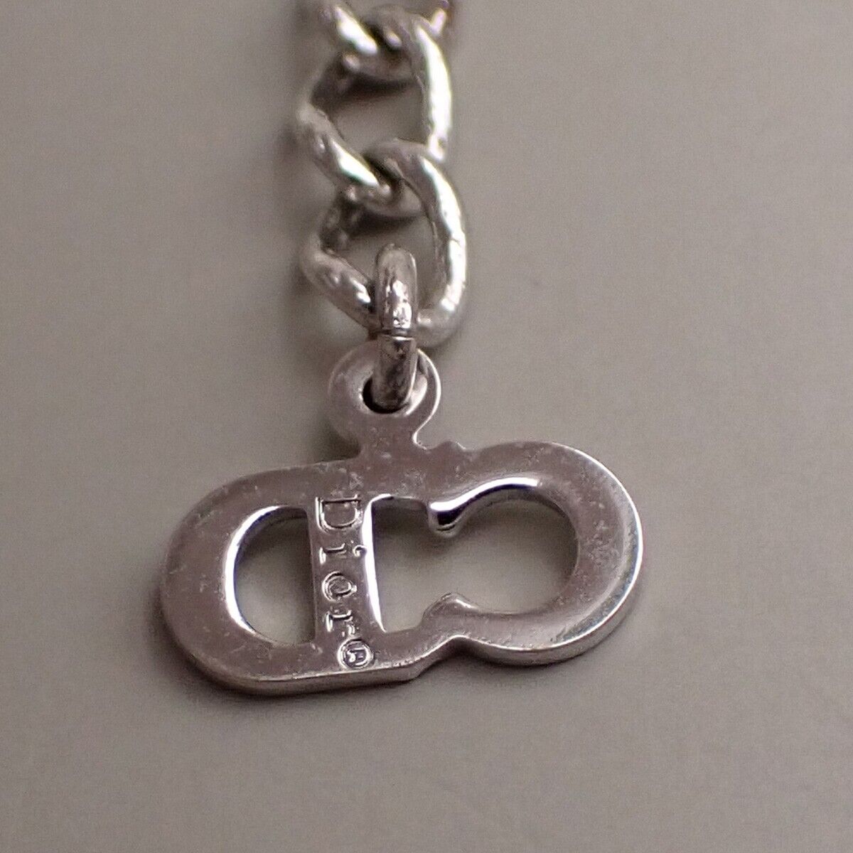 CHRISTIAN DIOR CD Logo Bracelet Bangle Silver Accessory 05YG843