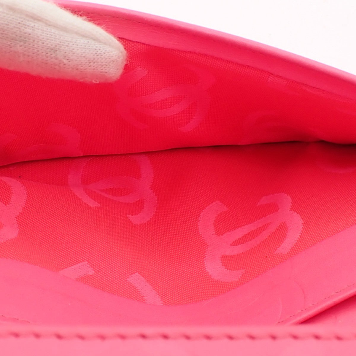 CHANEL CC Logo Cambon Long Bifold Wallet Purse Leather Black Pink Italy 33KC572
