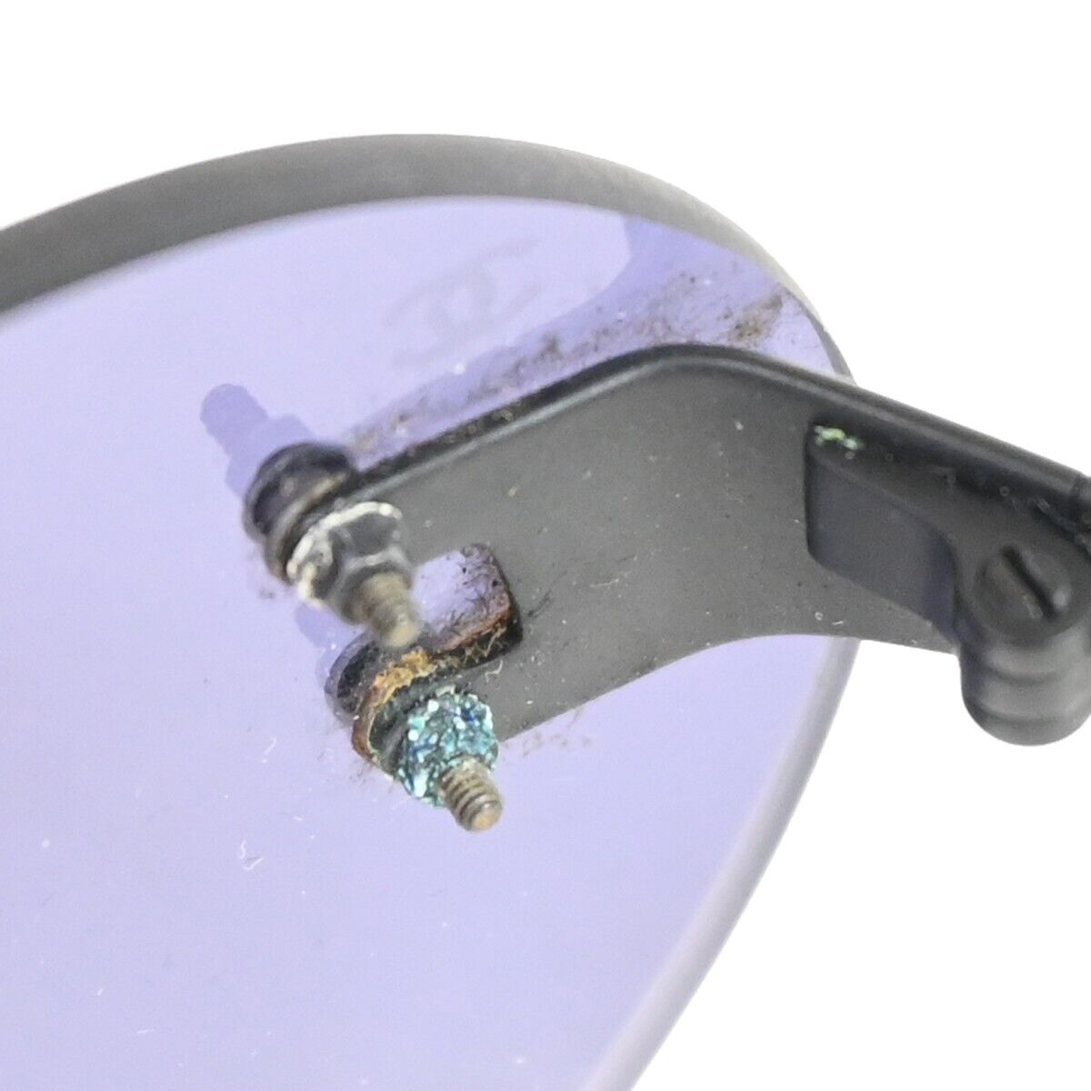 CHANEL CC Logo Sunglasses Eye Wear Metal Plastic 11758 Black Italy 05FA147