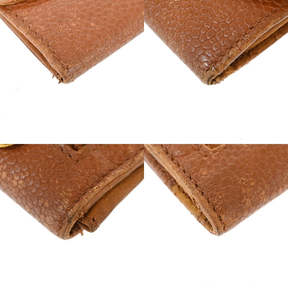 CHANEL CC Logo Bifold Wallet Purse Caviar Skin Leather Brown GHW France 02HB222